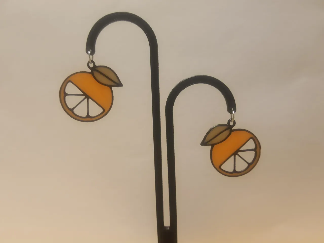 earrings fruit orange , pear view 2