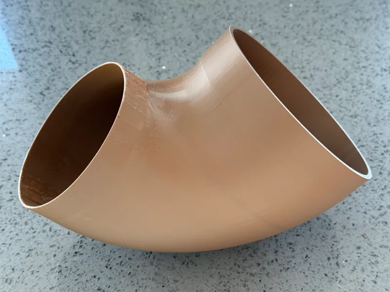 150mm to 125mm duct 90 degree elbow