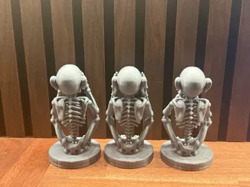Adorno temático: No Evil – Skeleton Monkey Trio — vista de referencia 2