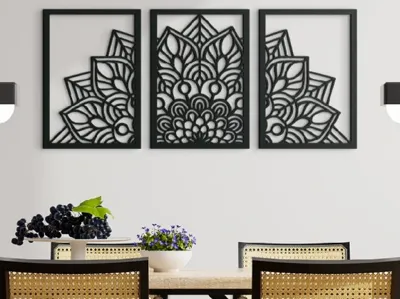 Flower Multi Panel 3D Wall Mandala