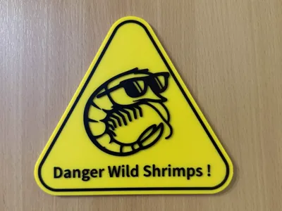 Danger Wild Shrimps doorplate / Garnelen Türschild