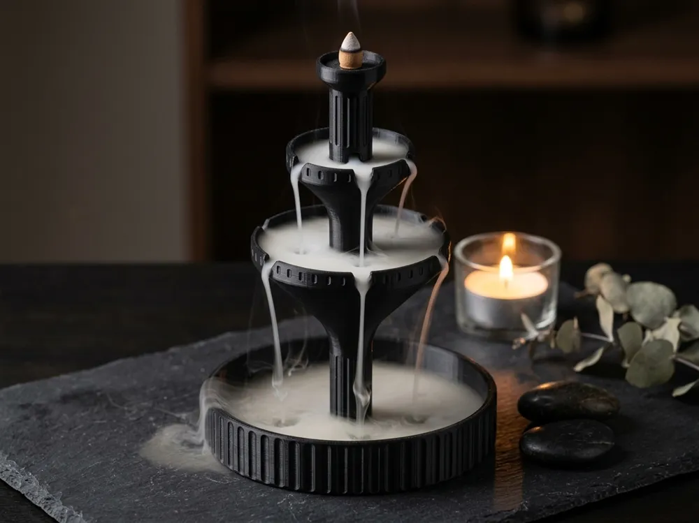 Fluted Smoke Fountain – Backflow Incense Burner - Free 3D Print Model ...