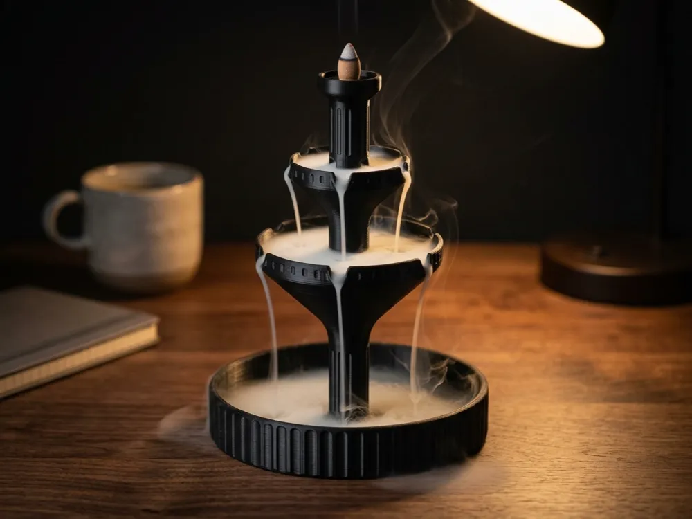 Fluted Smoke Fountain – Backflow Incense Burner - Free 3D Print Model ...