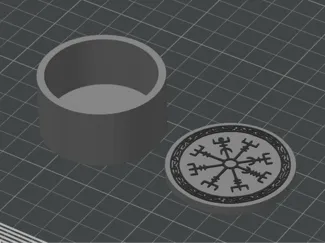 Round nordic-themed container