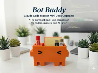 Bot Buddy: Claude Code Mascot Mini Desk Organizer