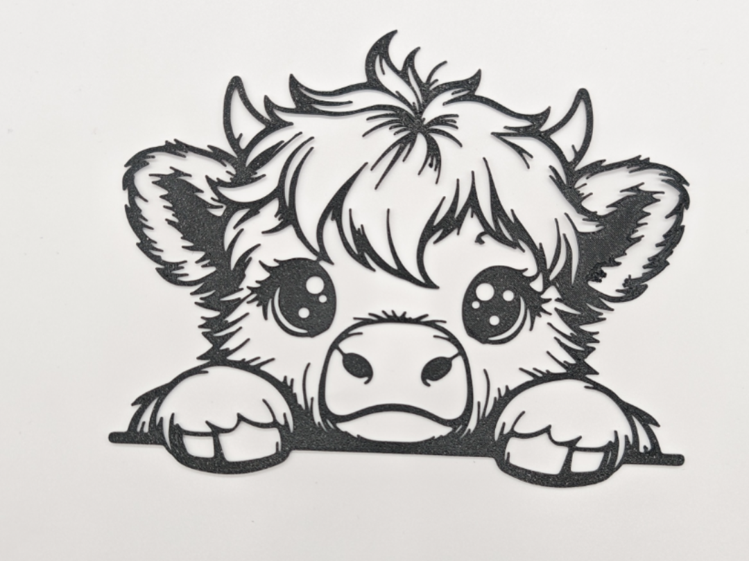 #6 Highland Cow Wall Art - peeking out