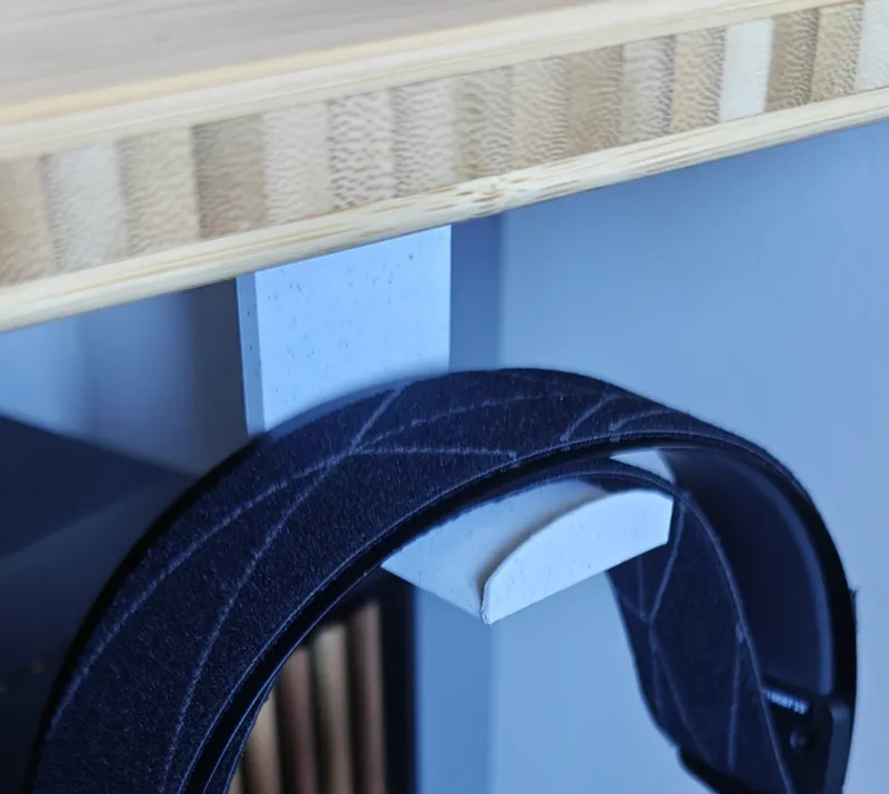 Under-desk Headphone and Cable Holder - No Screws!