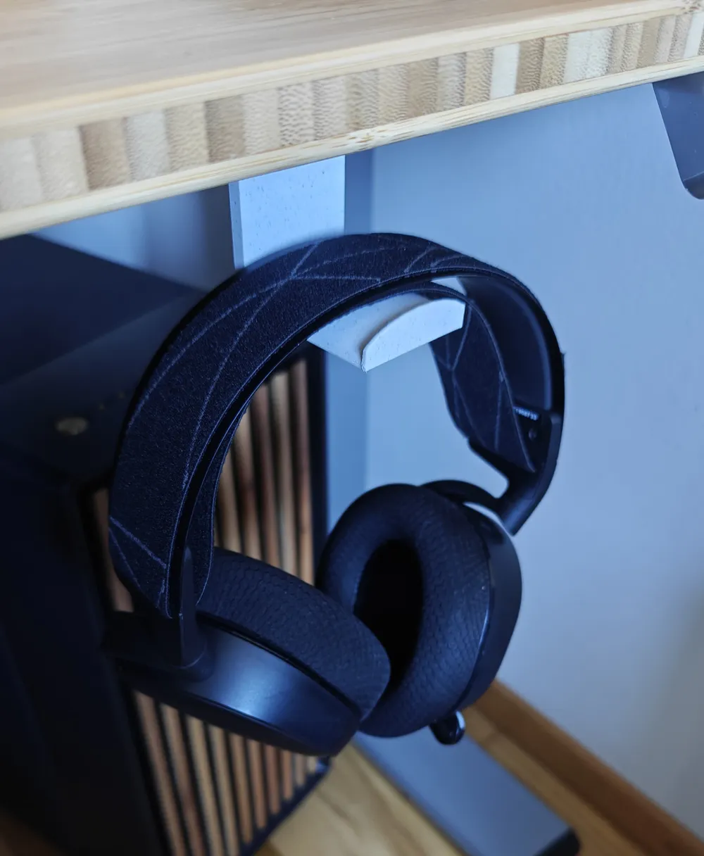 Under-desk Headphone and Cable Holder - No Screws! by Krieke - MakerWorld