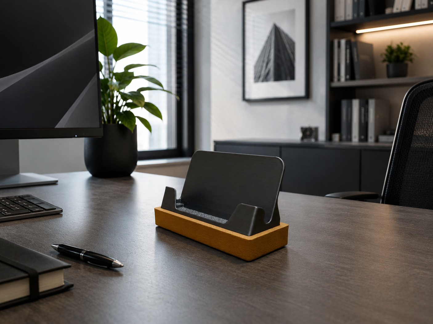 BUSINESS CARD HOLDER - MODERN WOOD HOLDER