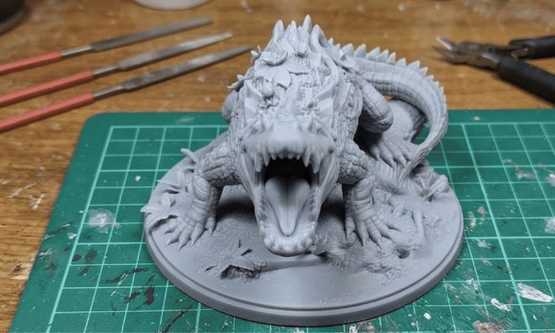 Overgrown Dire Crocodile | RPG Monster Miniature