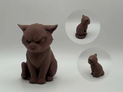 Angry Sitting Cat – realistic grumpy kitty