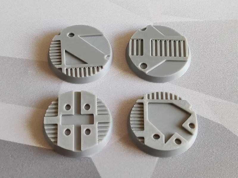 32mm Miniature Model Bases - Industrial - Pack 6
