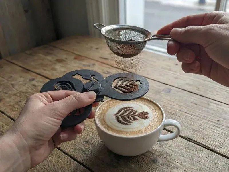 Drawings on coffee cup