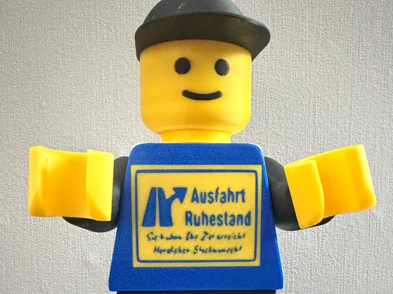 Ausfahrt Ruhestand Rente Brickman 20cm Figur