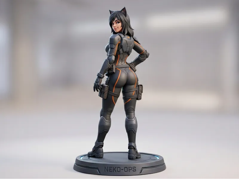 Sexy Neko-Ops Operator Statue