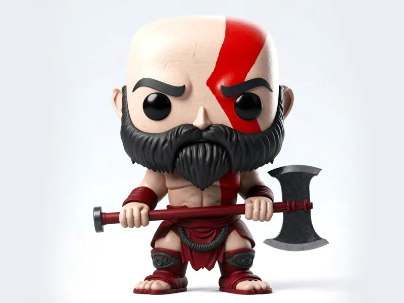 Figurine Chibi de Kratos jeux video God Of War