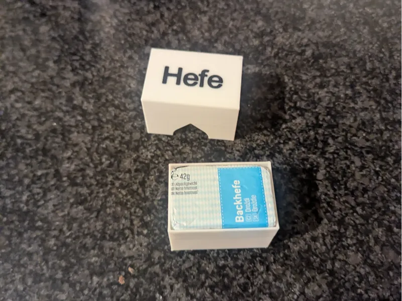 Box zur Aufbewarung von Frischhefe Würfel