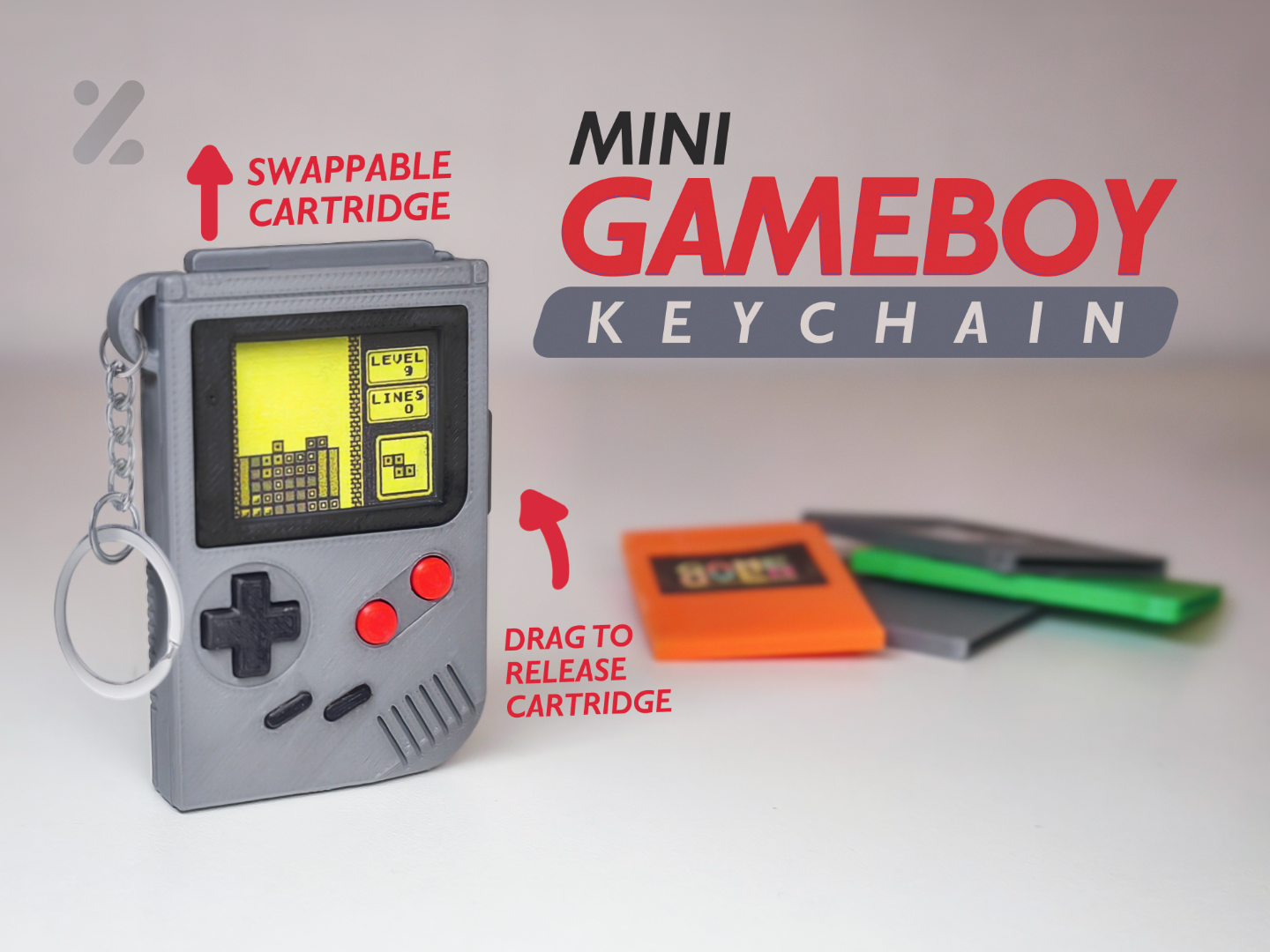 Mini GameBoy Keychain – Swappable Photo Cartridge