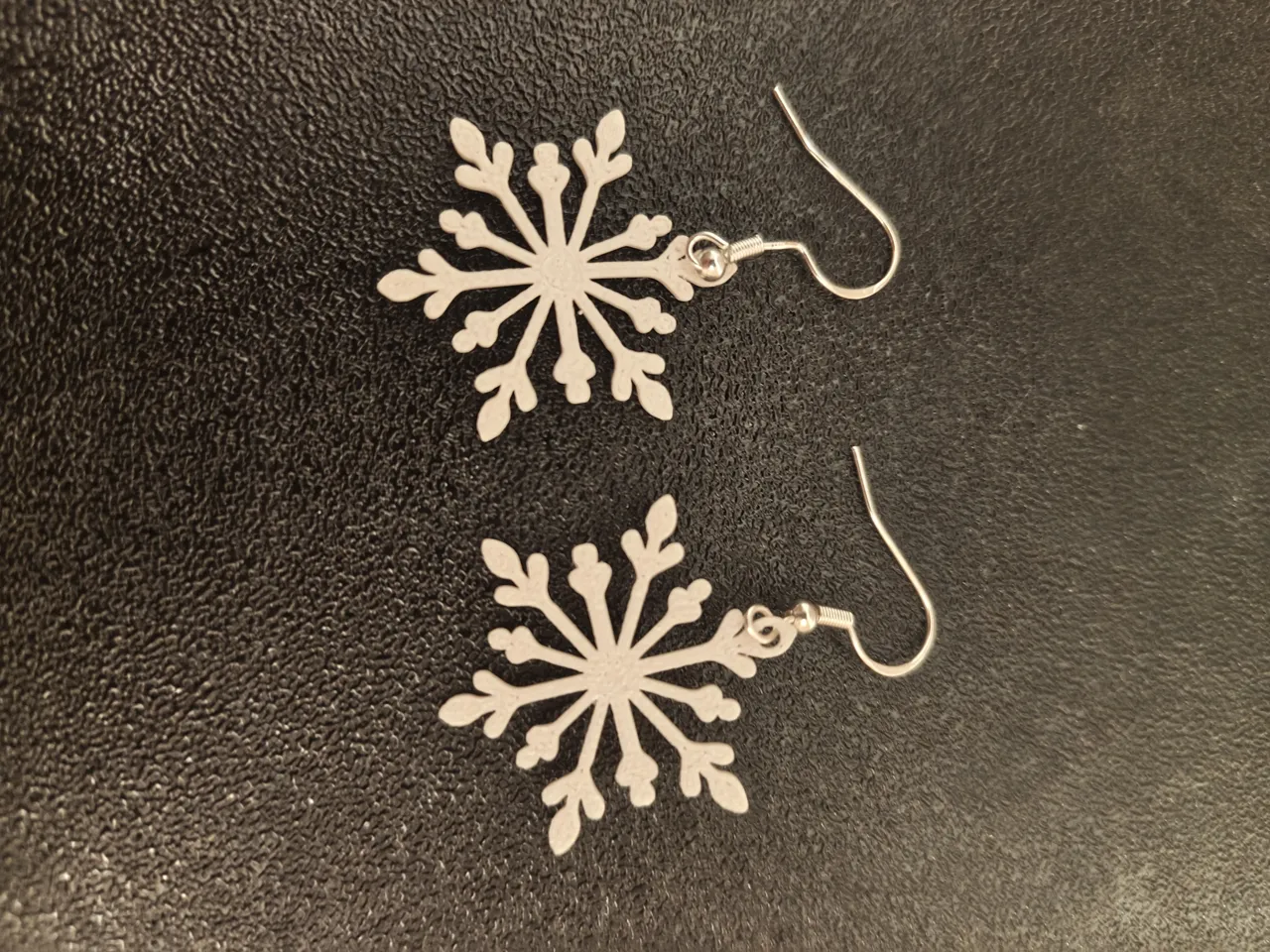 Snowflake earring view 2
