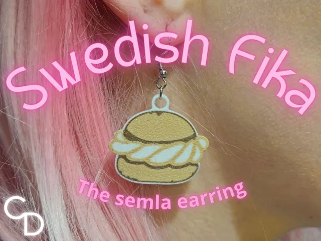 The Swedish Fika Earring (semla) 瑞典语菲卡