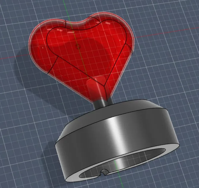 Simple Heart - Fits bambu puck light