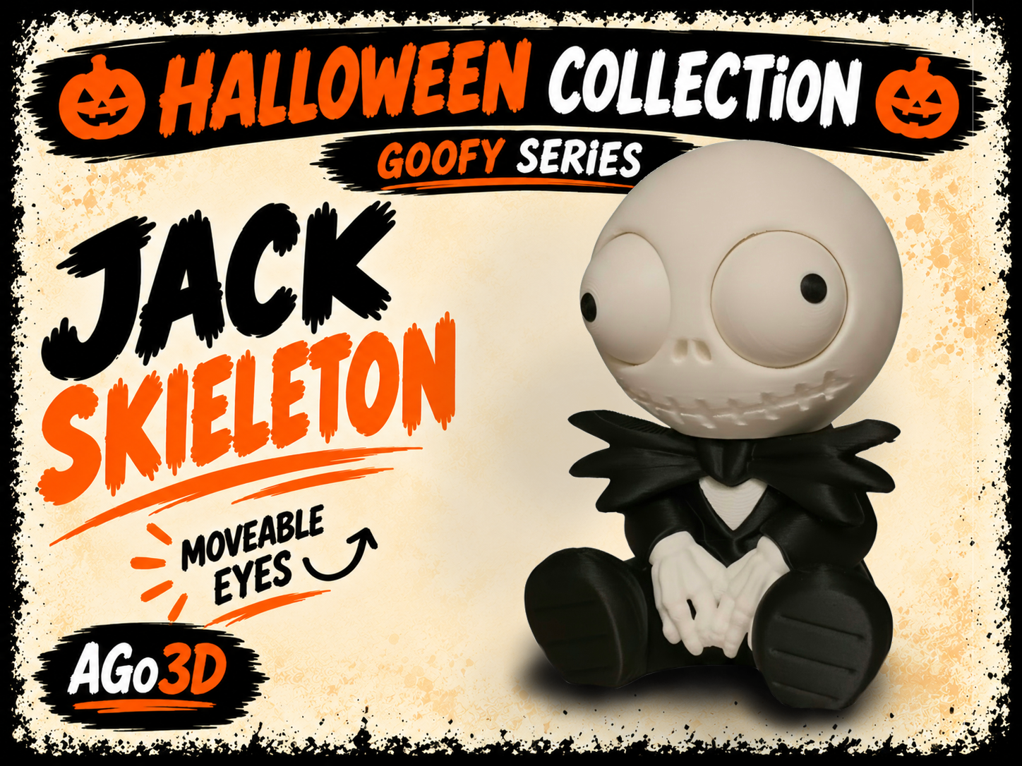 Figura Decorativa de Jack Skellington 'El Rey Calabaza' con Ojos Ajustables