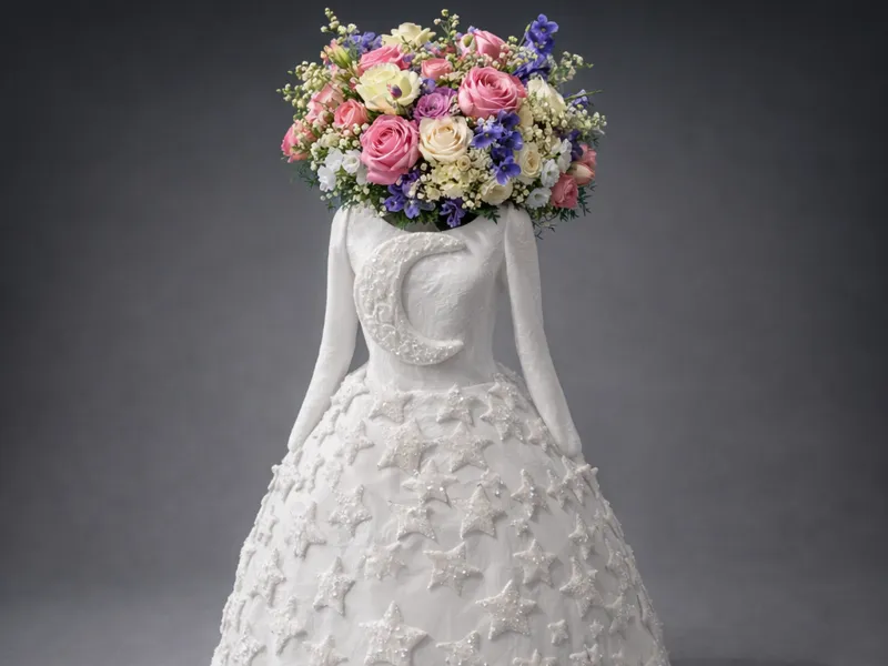 Wedding Dress Moon Star decor