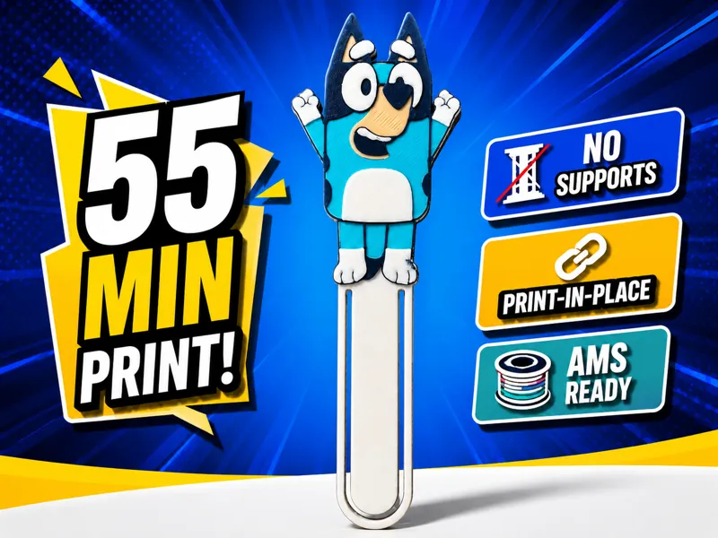 Bluey Bookmark | 55 Min Print