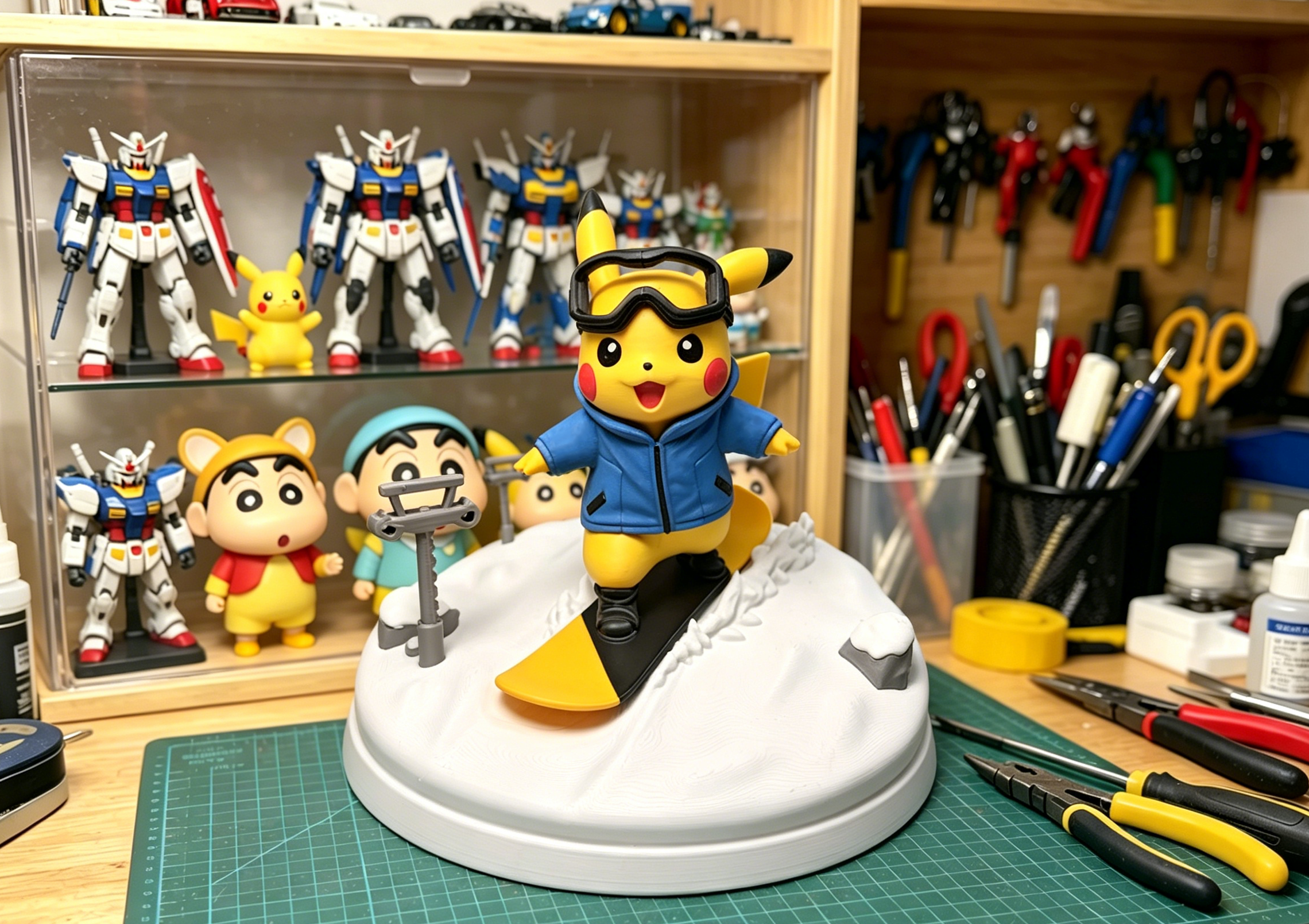Miniatura 2 do modelo 3D 宝可梦比卡丘滑雪潮玩 无需AMS 拆件打印 带底座手办