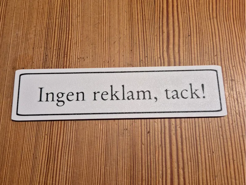 Ingen Reklam Skylt