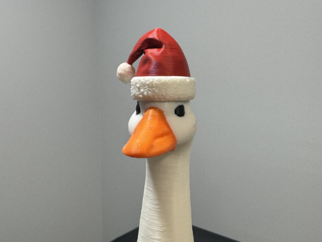 Santa hat for desk goose - 1