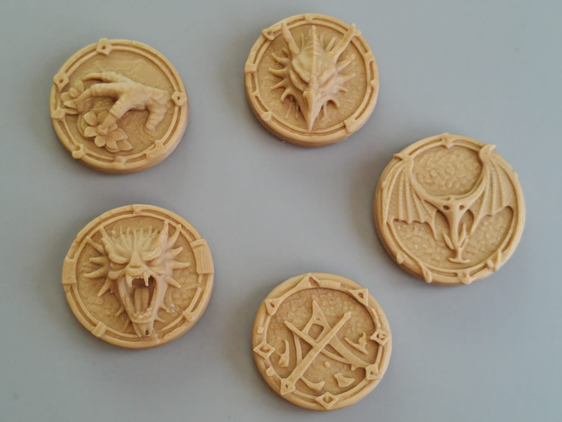 DnD draconic coin set prop