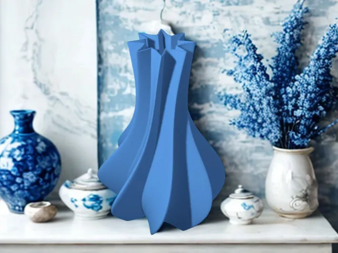 Blue Twist Vase