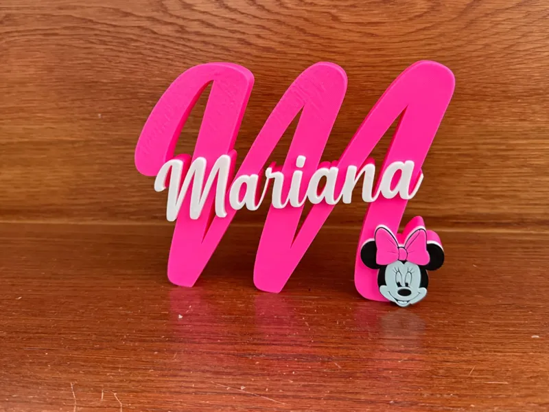 decoração nome mariana + minie 