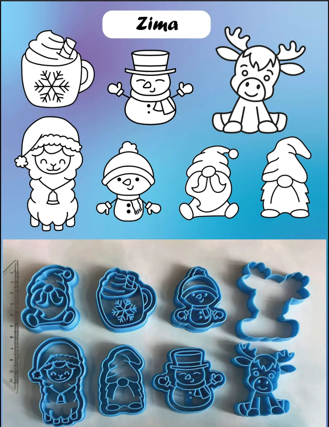 Winter cookie cutters view 2