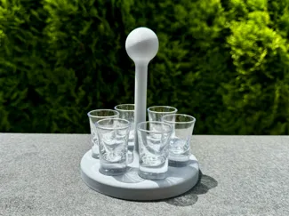 Schnapsglas Halter mit Griff / Shot Glass Holder