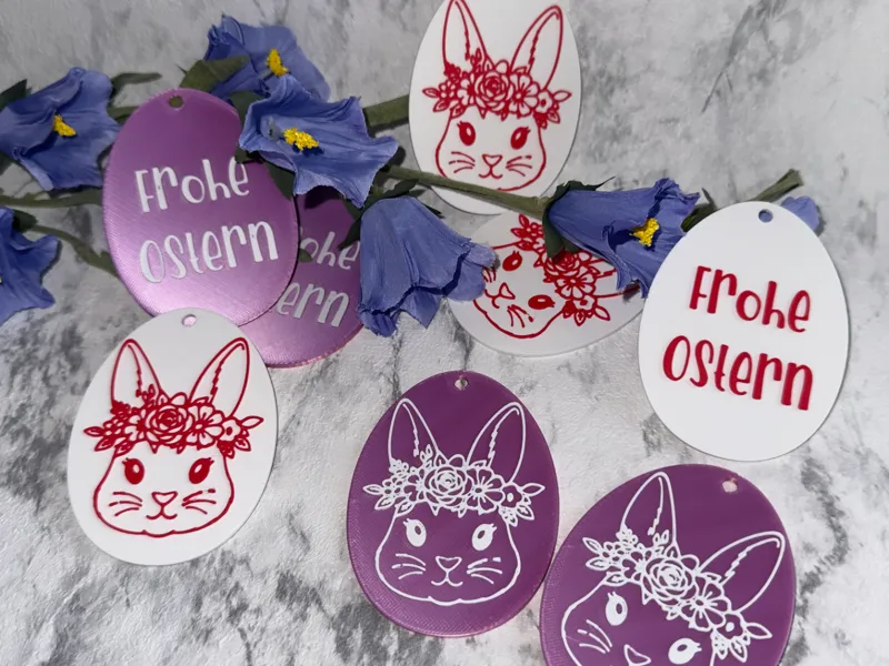 Oster Eier Anhänger, Frohe Ostern und Hase