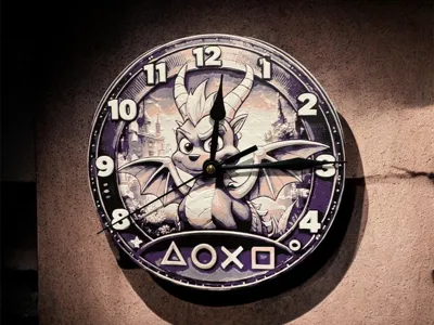 Spyro Wall Clock Inspired by Classic Playstation
