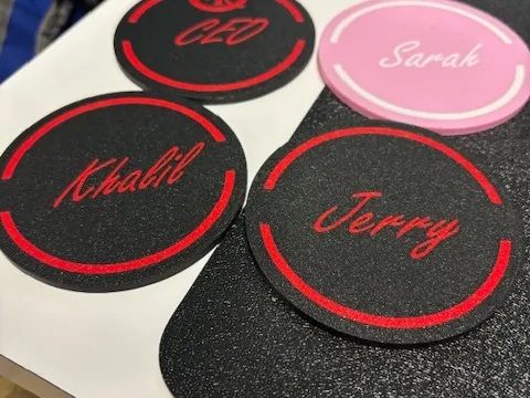 Personal coaster with name