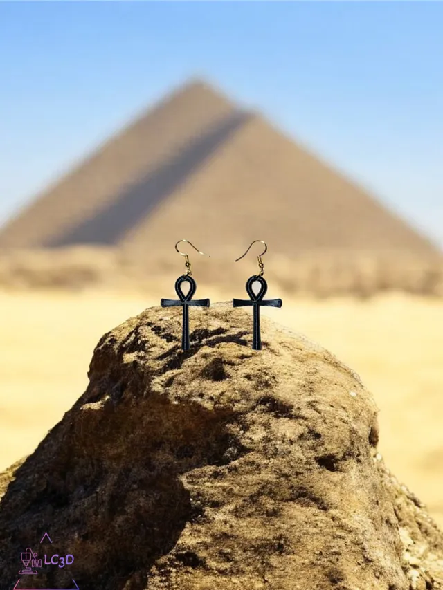 Ankh 3D earrings