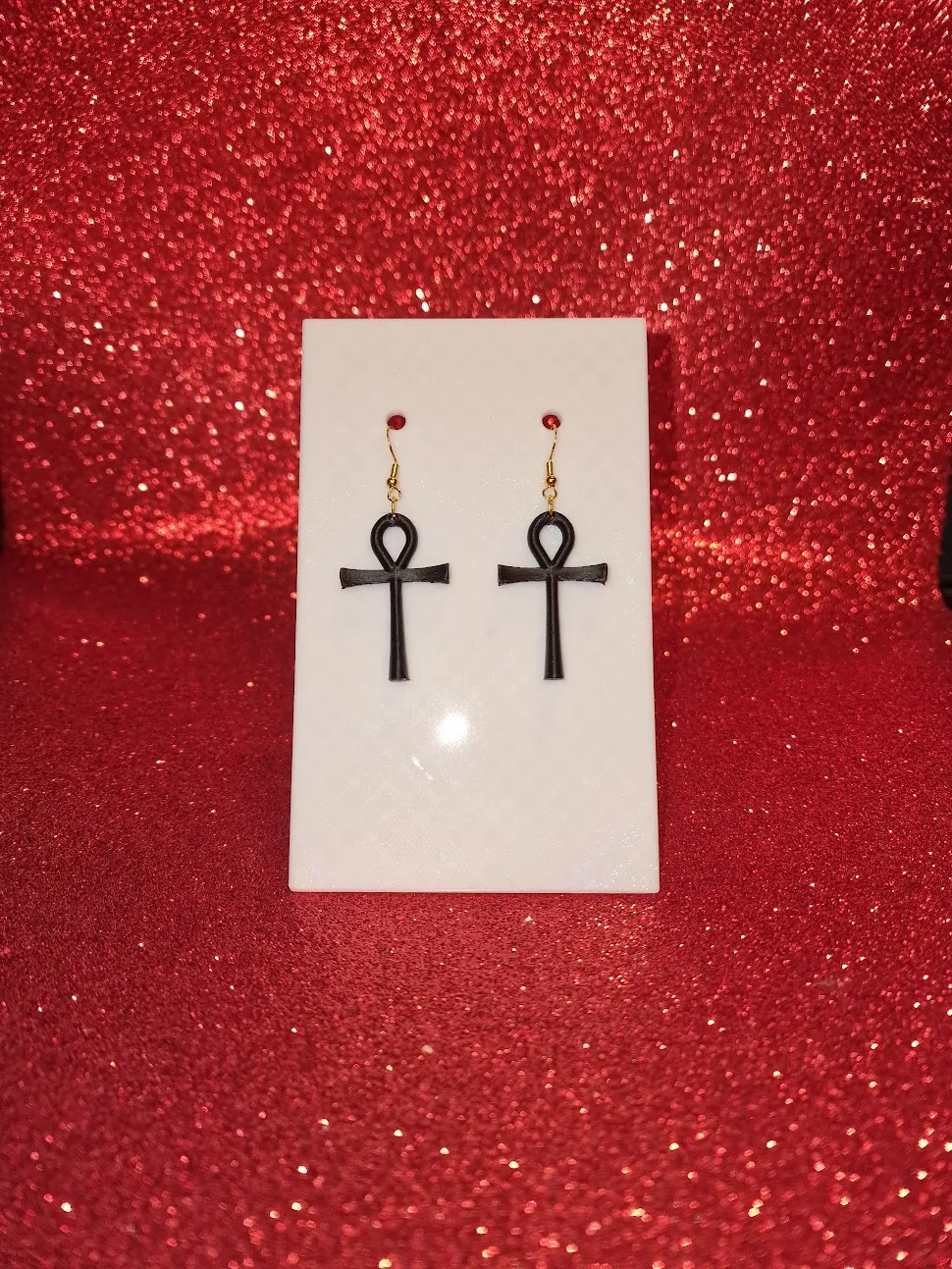 Ankh 3D earrings view 2