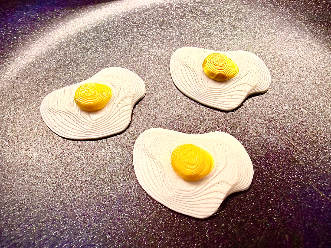Mini fried eggs Fast sunny side up