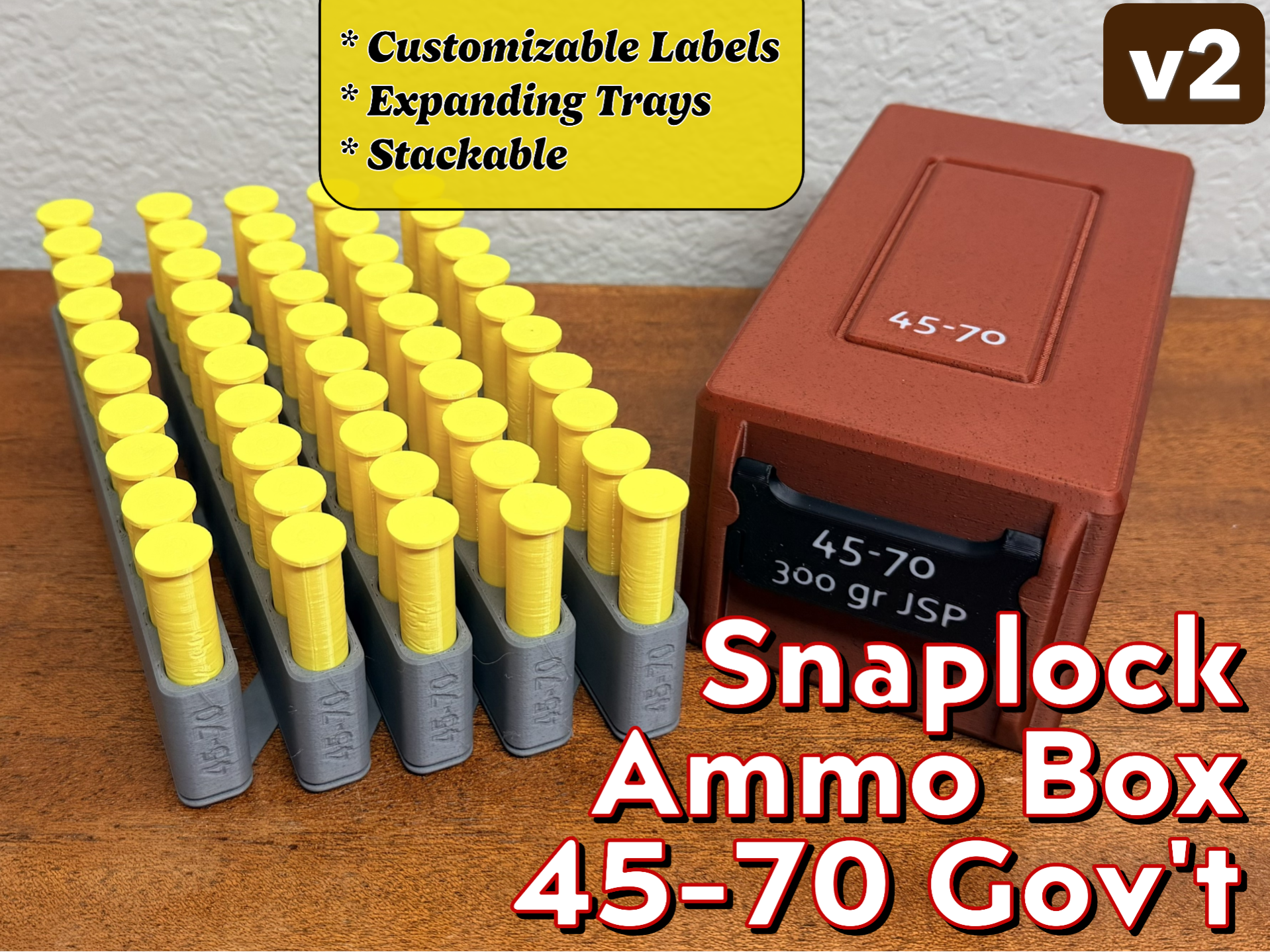 Snaplock 45-70 Gov't Ammo Box + Expanding Tray