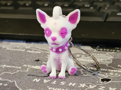 Cute Chihuahua Keychain – Stylized Mini Dog
