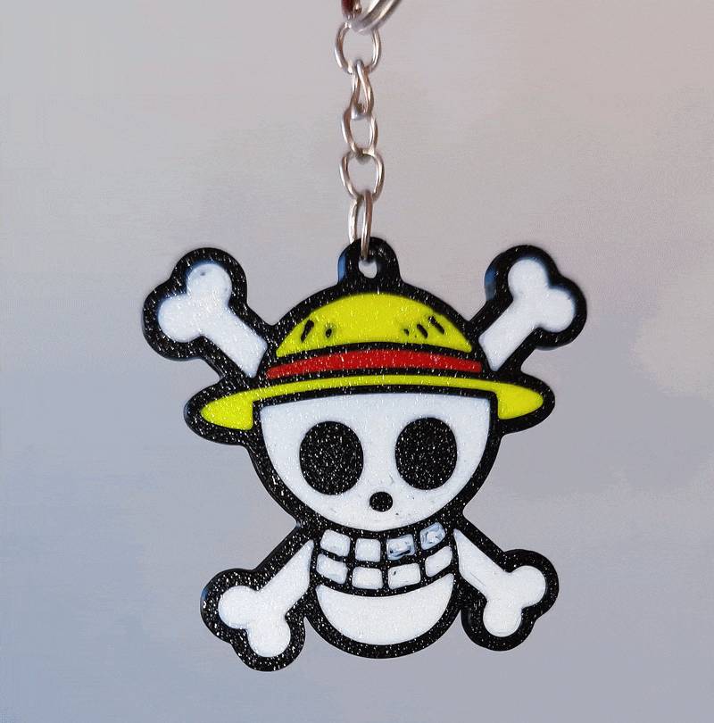 One Piece Luffy Skull Keychain – AMS 4 Color Print