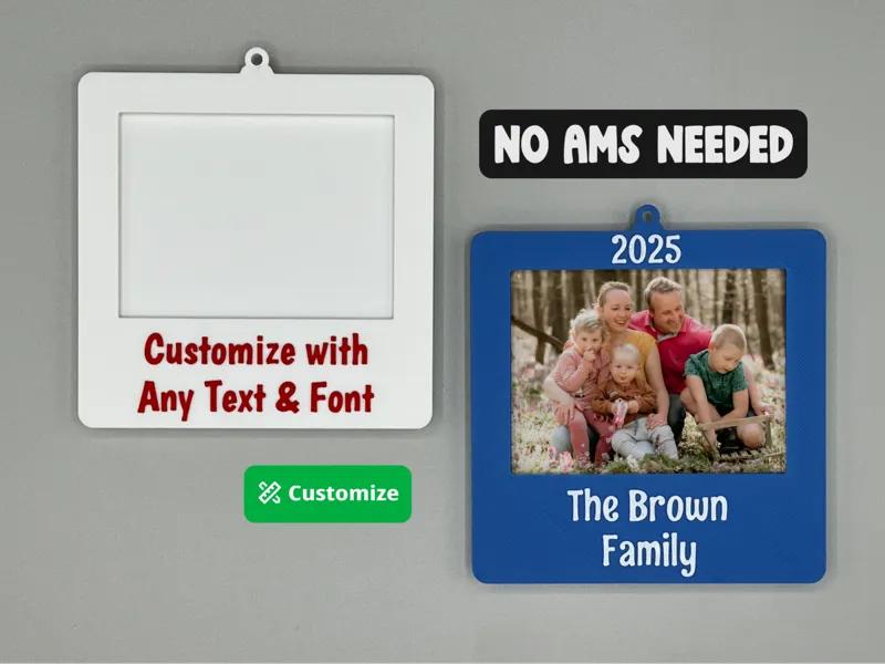 Customizable Photo Christmas Ornament No AMS