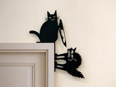 Door Decoration - Prank Cat Door Decoration