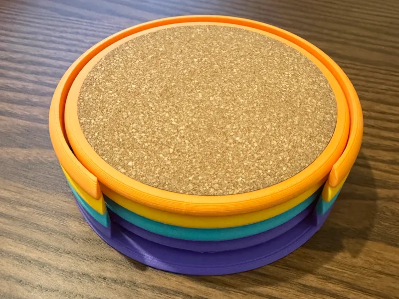 4 Coasters With Case and Rubber Feet
