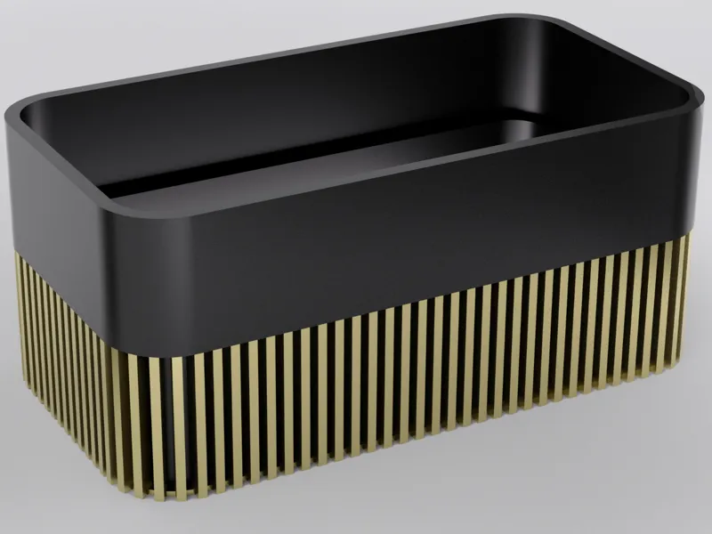 Planter / Bowl Black and Gold NO AMS 
