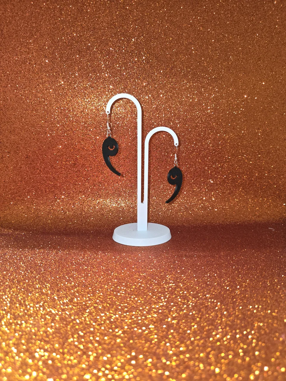 Spooky apostrophes earrings view 3